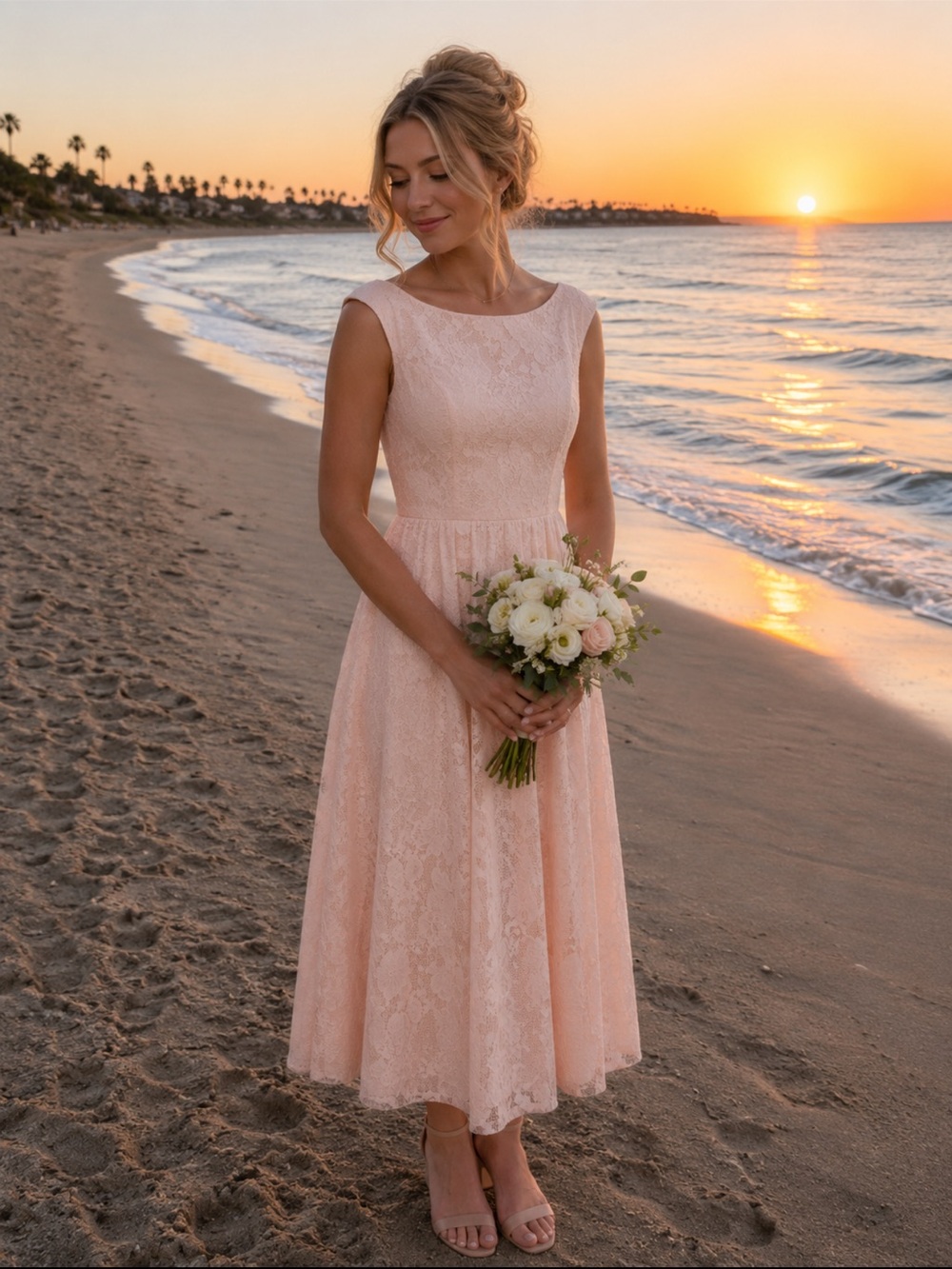 Nwt S (Sz 6-8) Pink Floral Overlay Formal Mother Of The Bride, Bridesmaid